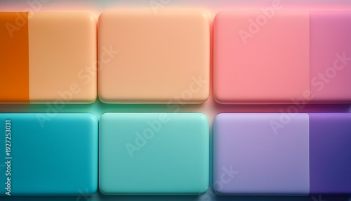 Six Vibrant Pastel Rectangles Blend Seamlessly Side By Side On A Gradient Backdrop