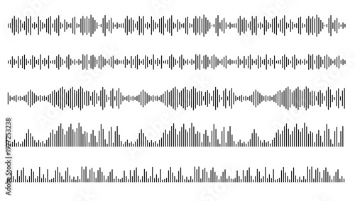 Bild auf Leinwand Podcast sound wave audio waveform vector illustration with frequency lines and music equalizer pattern