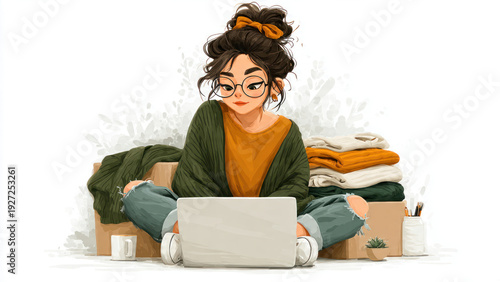 woman with laptop