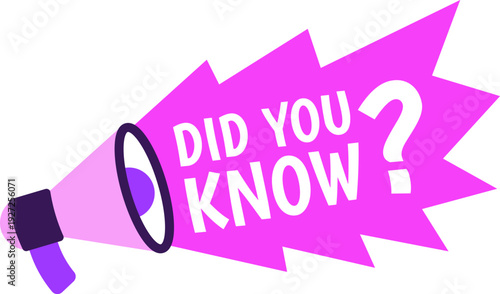 Question answer label. Did you know announce sticker