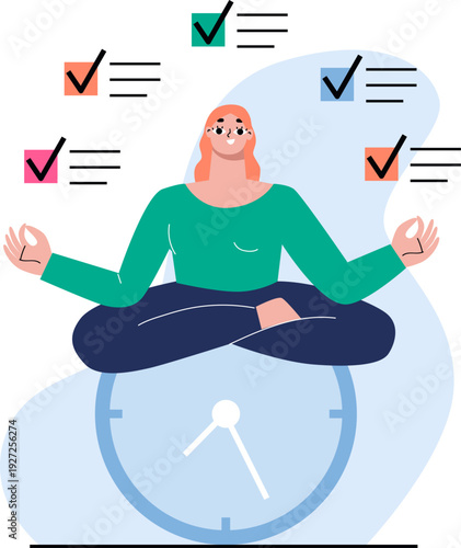 Time management zen color icon. Task organization