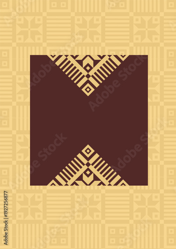 Ethnic background with zigzag ornament in aztec mosaic style