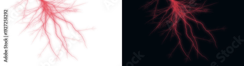 фотографія Luminous veins of energy spiderweb across a turbulent midnight firmament