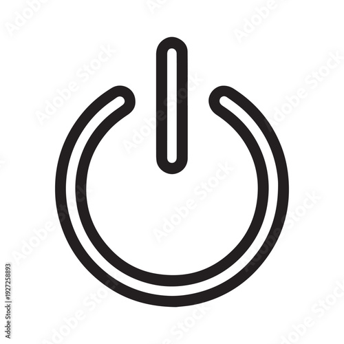Minimalist Power Button Icon on White Background