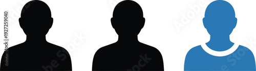 Three silhouetted figures with one figure highlighted in blue