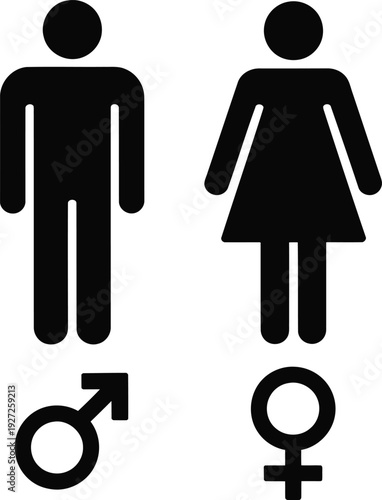 Symbols representing male and female gender with traditional gender signs