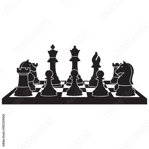Strategic chess pieces on a board in play