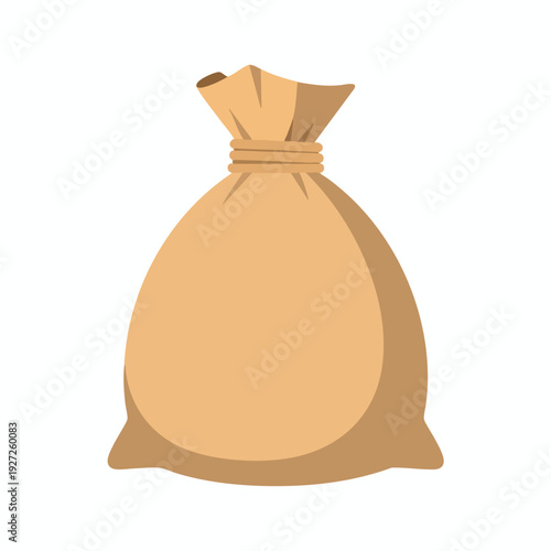 Simple Illustration of a Burlap Sack for Packaging or Storage