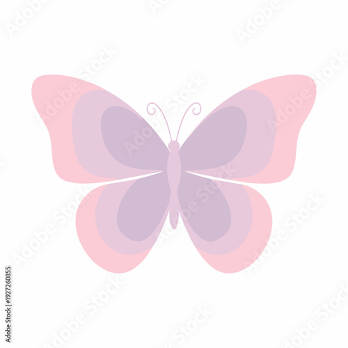 Soft Pastel Layered Butterfly with Elegant Wings Decorative Insect Illustration