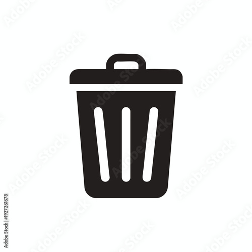 Black Trash Can Icon