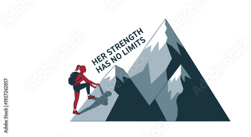 Empowerment mountain climbing vector graphic