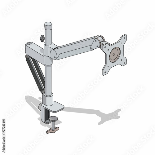 Isometric Detailed Monitor Arm Desk Mount Stand for Computer Display