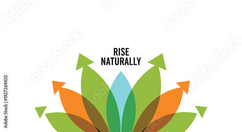 Eco friendly growth icon with arrows
