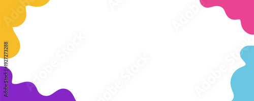 Abstract background with colorful fluid shapes in the corners.