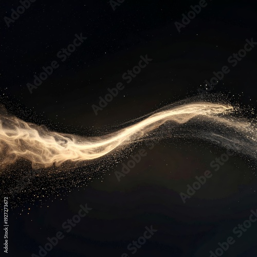 Wallpaper Mural Golden particle wave flowing on a dark background. Torontodigital.ca