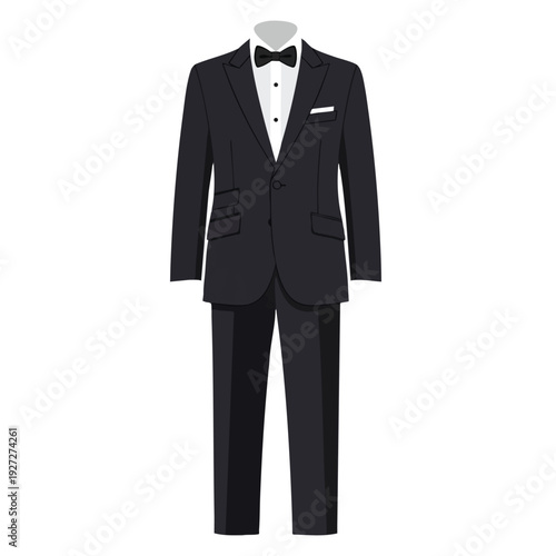Elegant Classic Black Tuxedo Suit for Formal Occasions and Special Events
