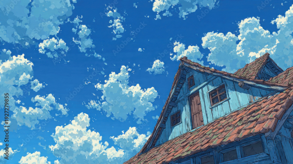 Fototapeta premium old house in the sea
