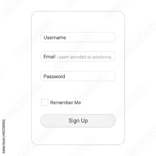 Modern User Registration Form for Website Sign Up and Account Creation