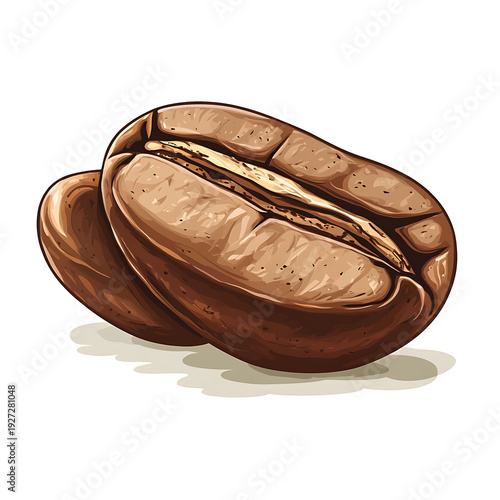 Detailed Coffee Bean Vector Illustration Design