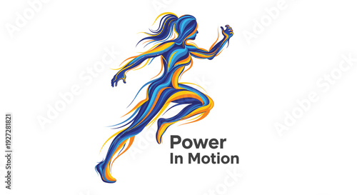 Running woman power icon