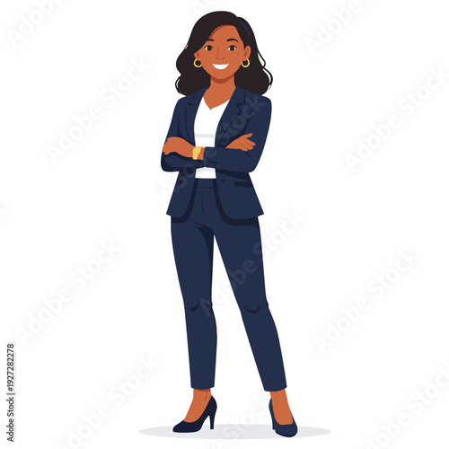 Confident businesswoman standing with arms crossed