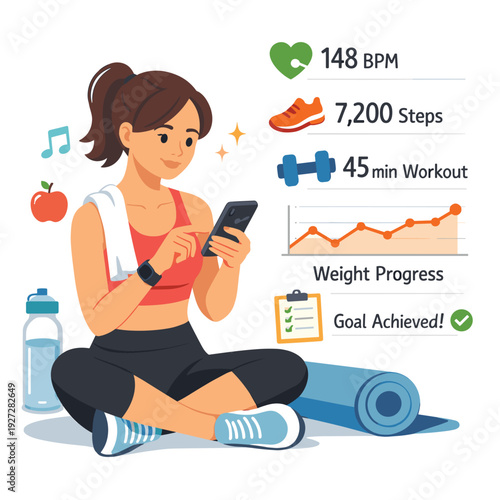 Fitness tracking with smartphone and workout statistics
