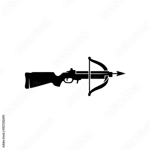 silhouette vector of a crossbow pistol with a white background