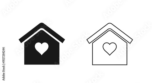 Mother's day house icon with heart symbol for love and care Vector