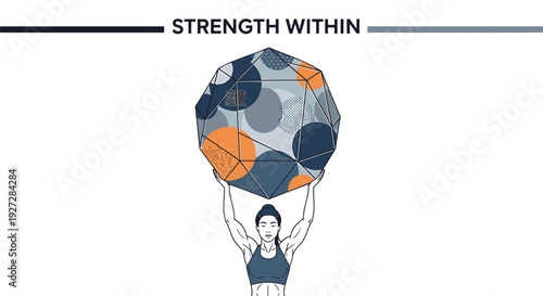 Fitness motivation icon with geometric shapes