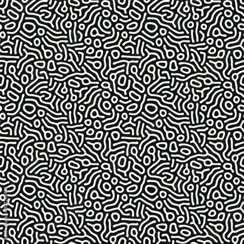 Vector seamless pattern. Free form organic shapes. Stylish structure of natural spots. Hand drawn abstract background. Can be used as swatch in Illustrator. Monochrome confused print.