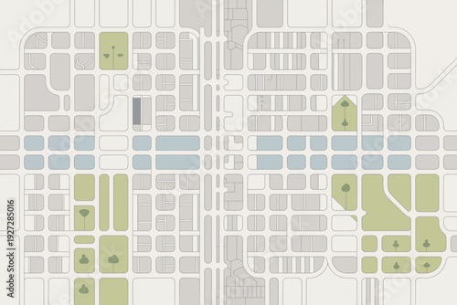 Minimalist Urban City Map and Land Use Planning