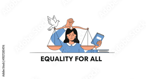 Human rights icon set. Includes equality, justice, freedom, dove, scales. Created in flat style with colorful palette.