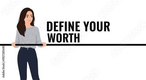 Business woman holding sign vector