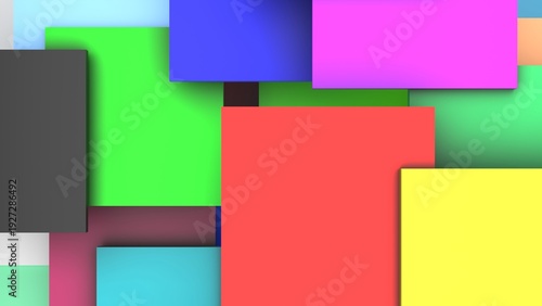 Free Download Colorful Overlapping Squares Background – Abstract 3D Geometric Design - GFXLoad