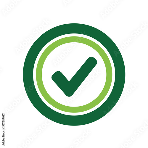 Green Check Mark Badge Symbol for Success or Approval