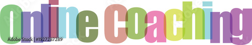 Colorful overlapping text online coaching letters
