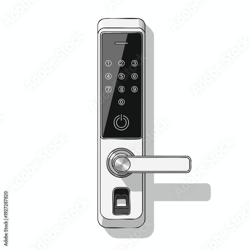 Modern Electronic Door Lock with Keypad and Handle for Secure Entrance