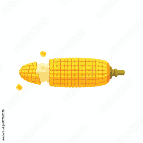 Colorful corn on the cob with scattered kernels vibrant and fresh produce for healthy eating or cooking concepts