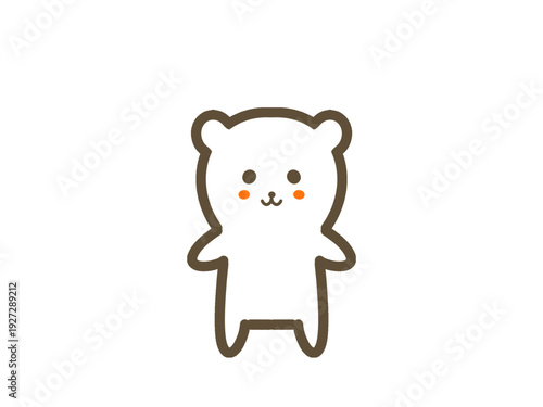 Cute White Bear Character Illustration
