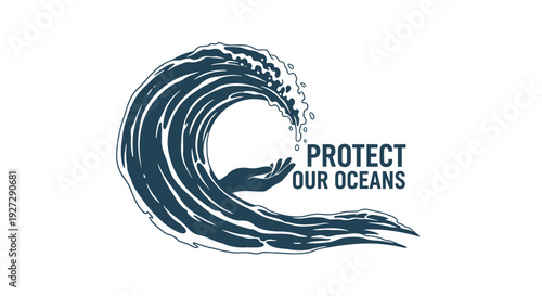 Ocean wave protect our oceans logo