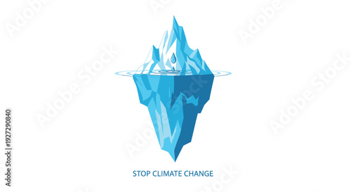 Climate change awareness iceberg icon