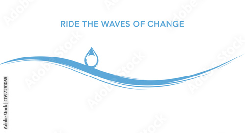 Wave and water drop vector graphic