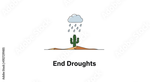 Drought and rain icon