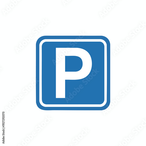 Modern Parking Sign Icon for Urban Infrastructure and Transportation