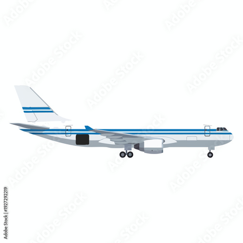 Modern Commercial Airplane Flying in Clear Sky for Travel and Transportation