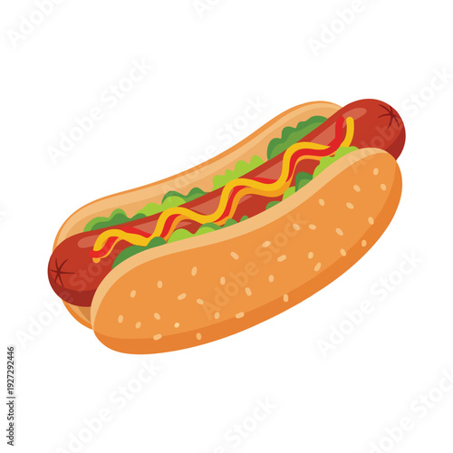 Delicious Classic Hot Dog with Fresh Toppings in a Soft Bun