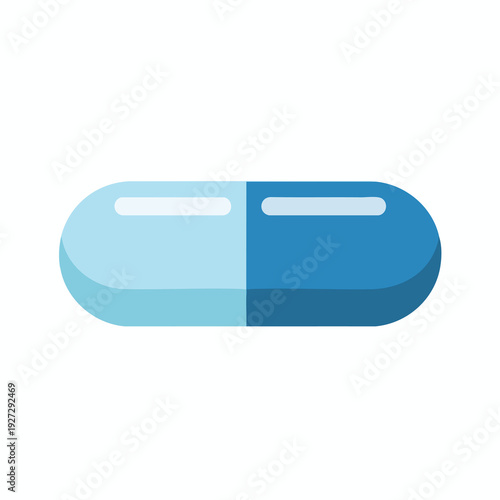 Free Download Close up of a Two Tone Capsule Pill on a White Background - GFXLoad