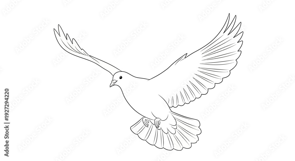 Fototapeta premium Graceful dove in flight a symbol of peace and freedom.