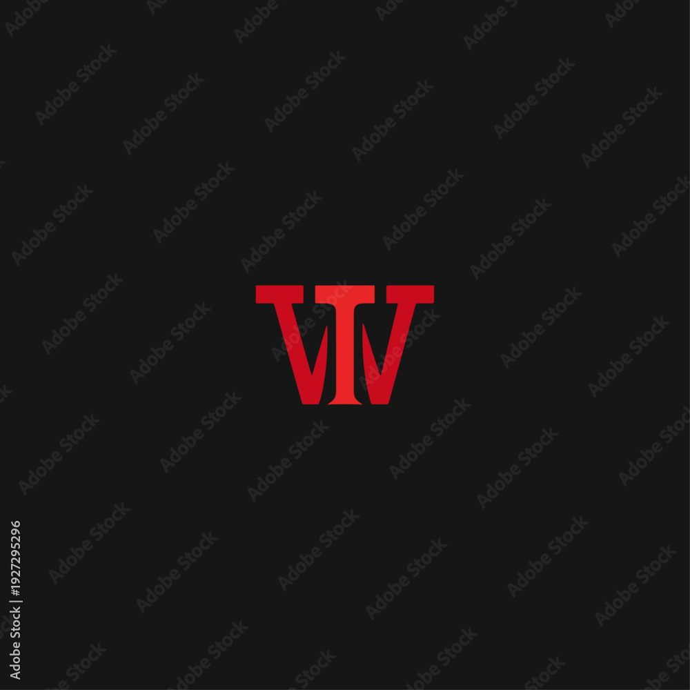 Obraz premium Letter IW logo icon flat vector design