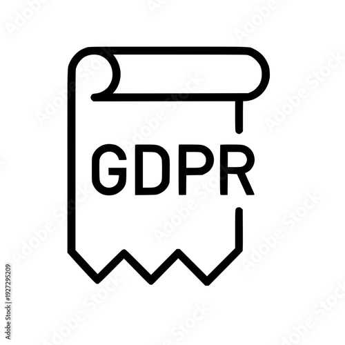 GDPR Document Scroll Icon Data Protection Concept